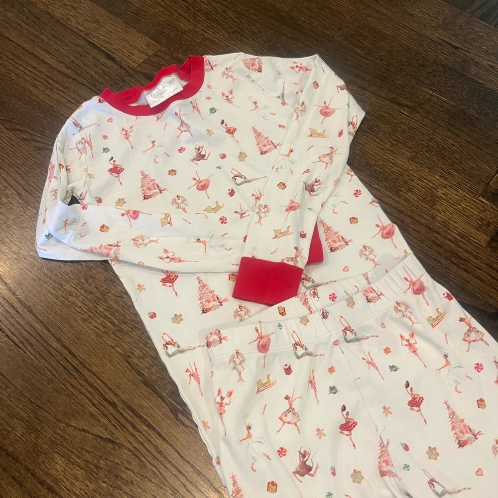 Charming Holiday Kids Pajama Set in Red and White